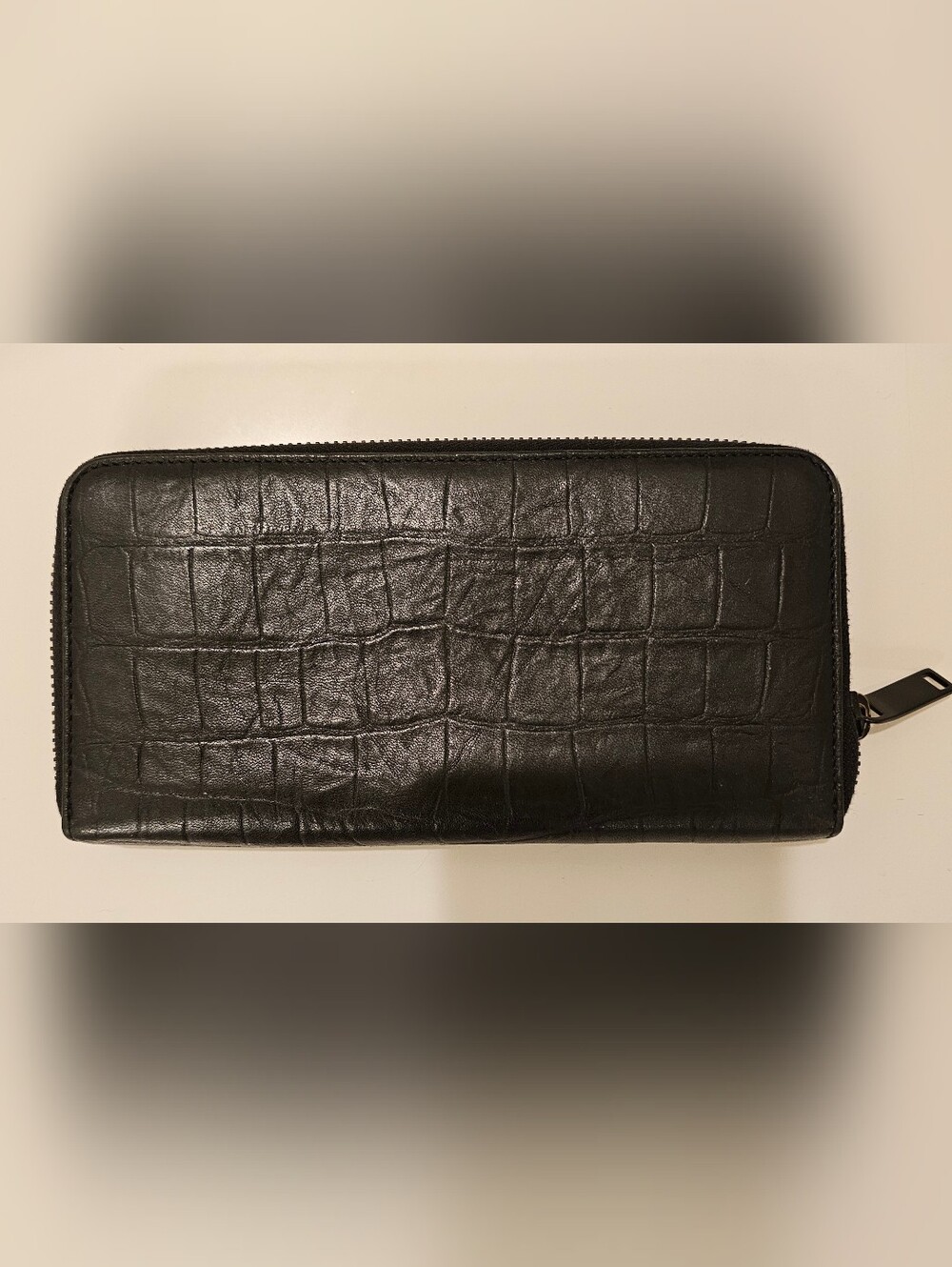 YSL Croc Embossed Zip Wallet - Picture 3 of 13